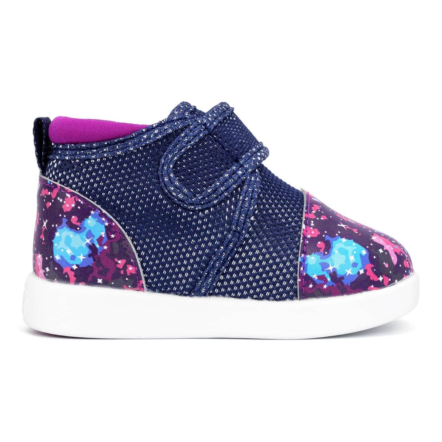 Purple Galaxy Squeakerless Toddler Shoes | Sparkly Purple Squeakerless Shoes ikiki® Shoes