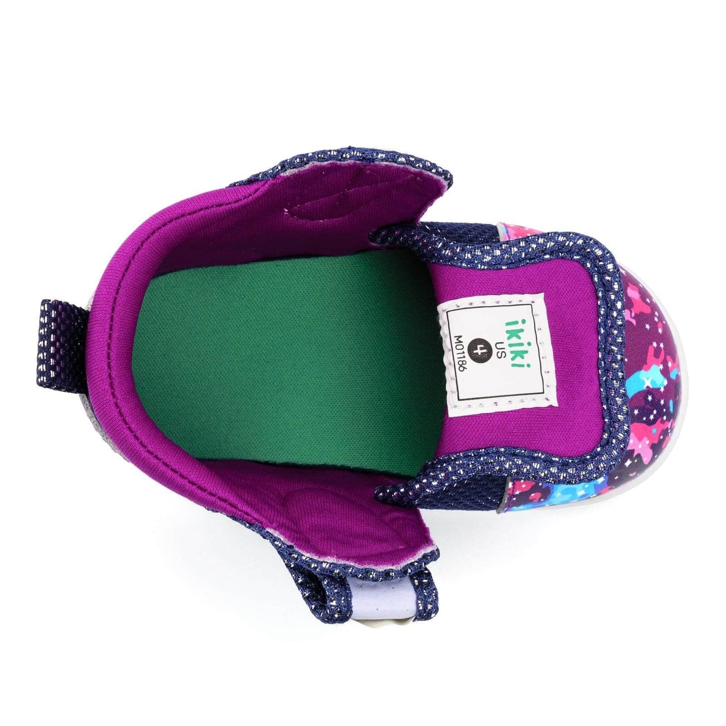 Purple Galaxy Squeakerless Toddler Shoes | Sparkly Purple Squeakerless Shoes ikiki® Shoes