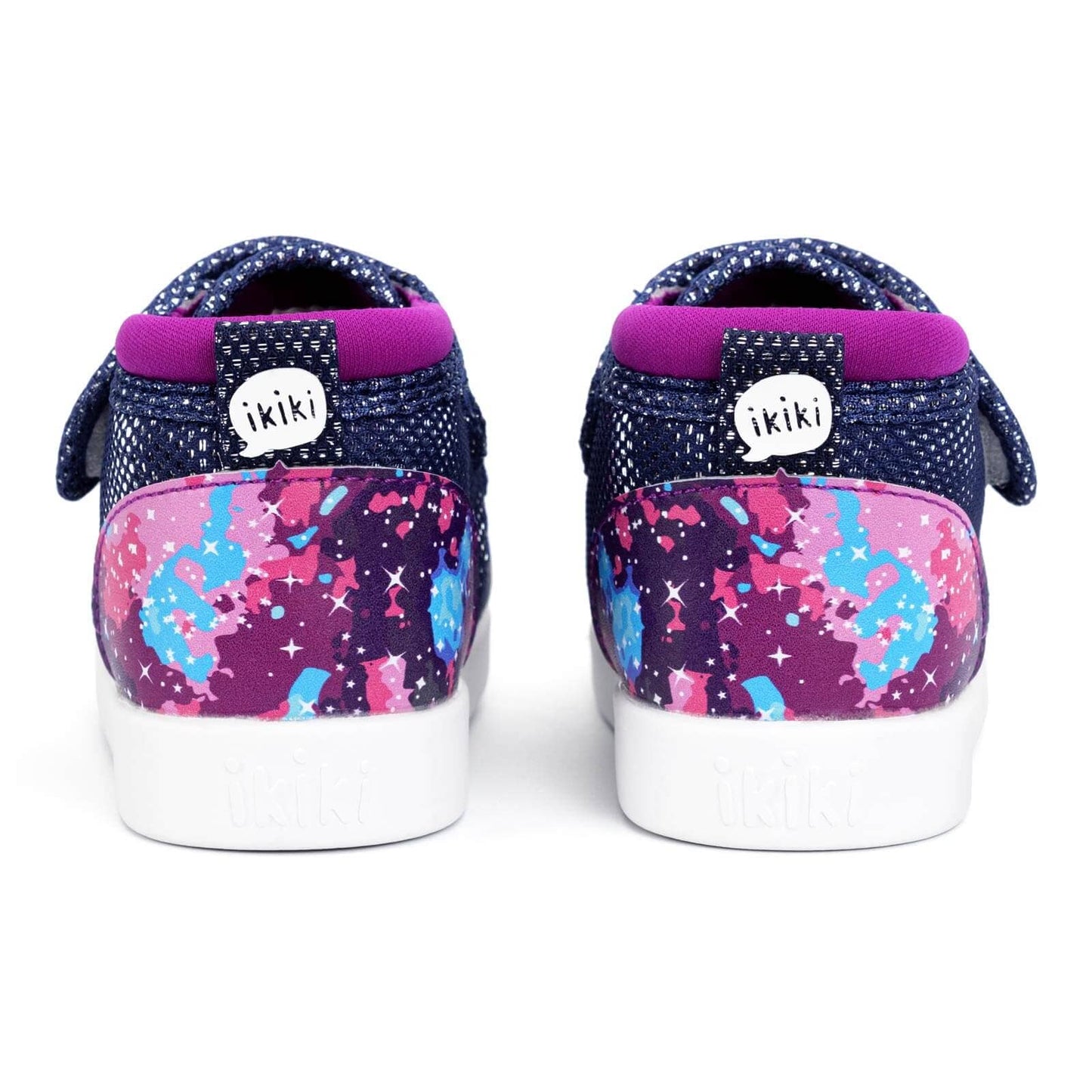 Purple Galaxy Squeakerless Toddler Shoes | Sparkly Purple Squeakerless Shoes ikiki® Shoes