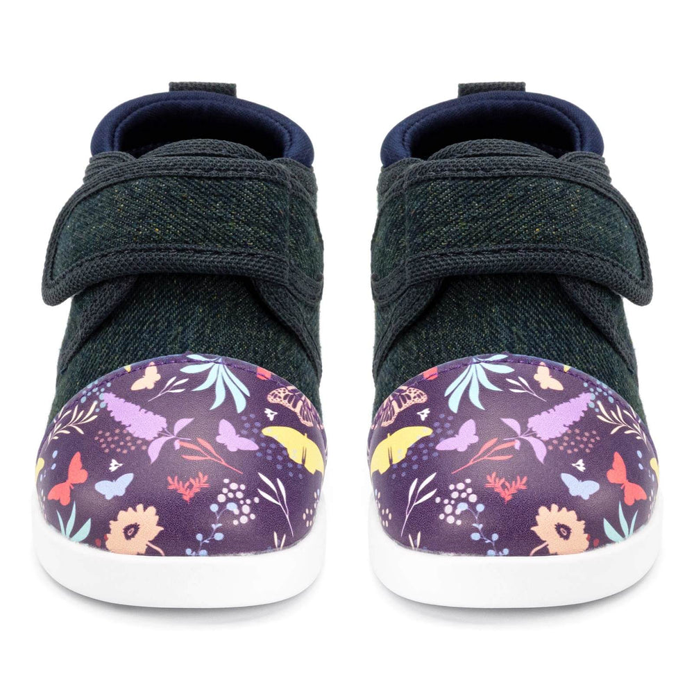 
                  
                    Butterfly Daydream Squeakerless Toddler Shoes | Purple/Denim
                  
                