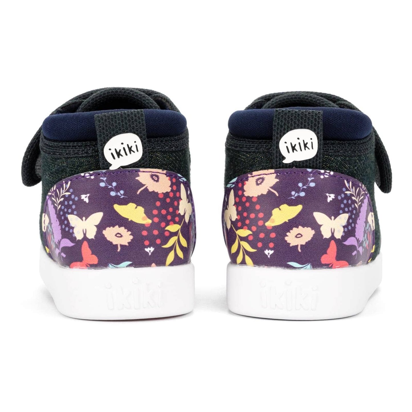 Butterfly Daydream Squeakerless Toddler Shoes | Purple/Denim Squeakerless Shoes ikiki® Shoes
