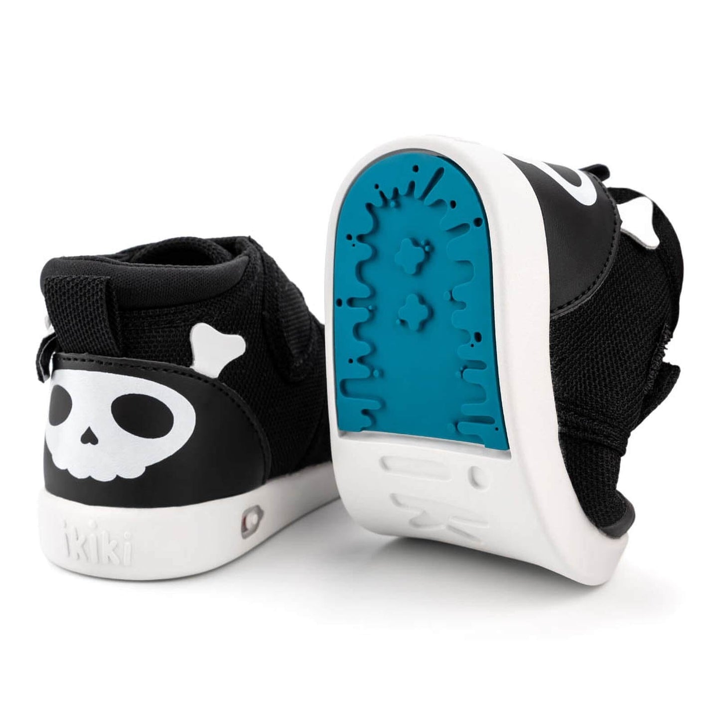 Skull & Crossbones Pirate Toddler Shoes | Black/White Squeaky Shoes ikiki® Shoes