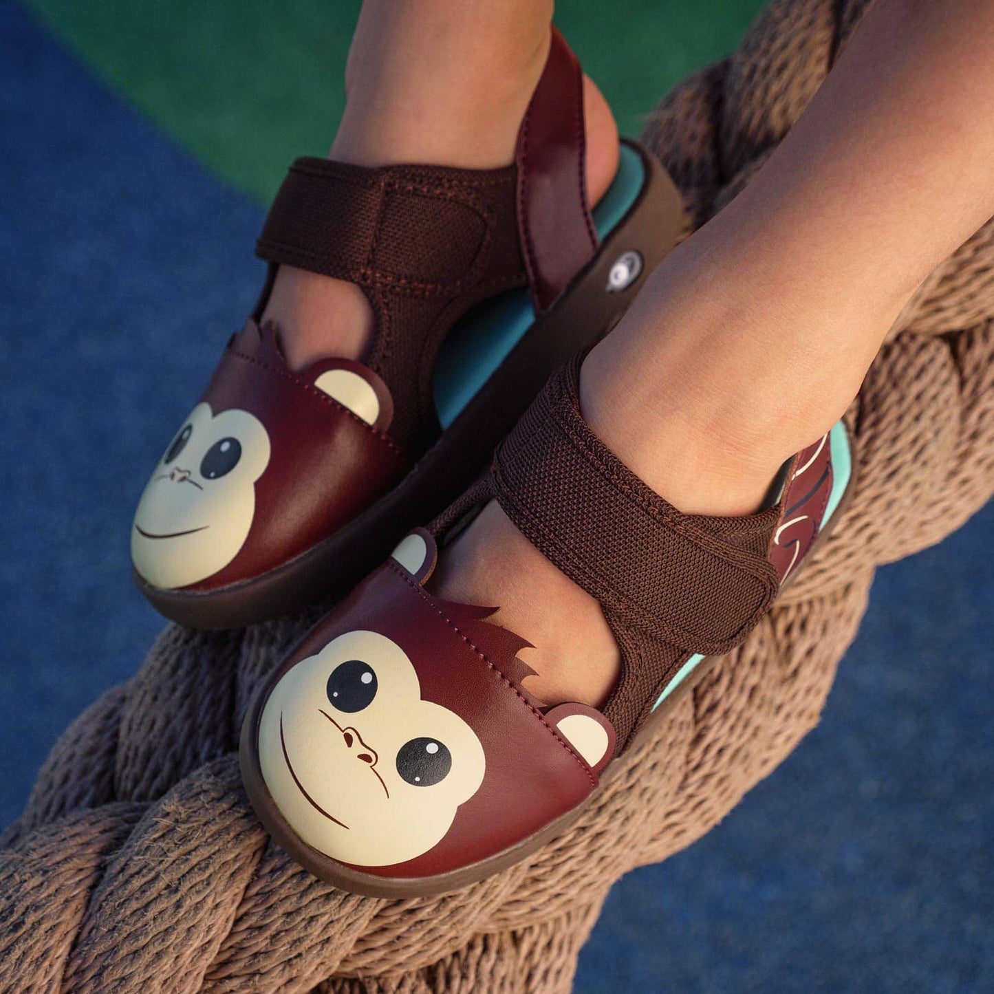 Monkey Squeaky Toddler Sandals | Brown Squeaky Sandals ikiki® Shoes