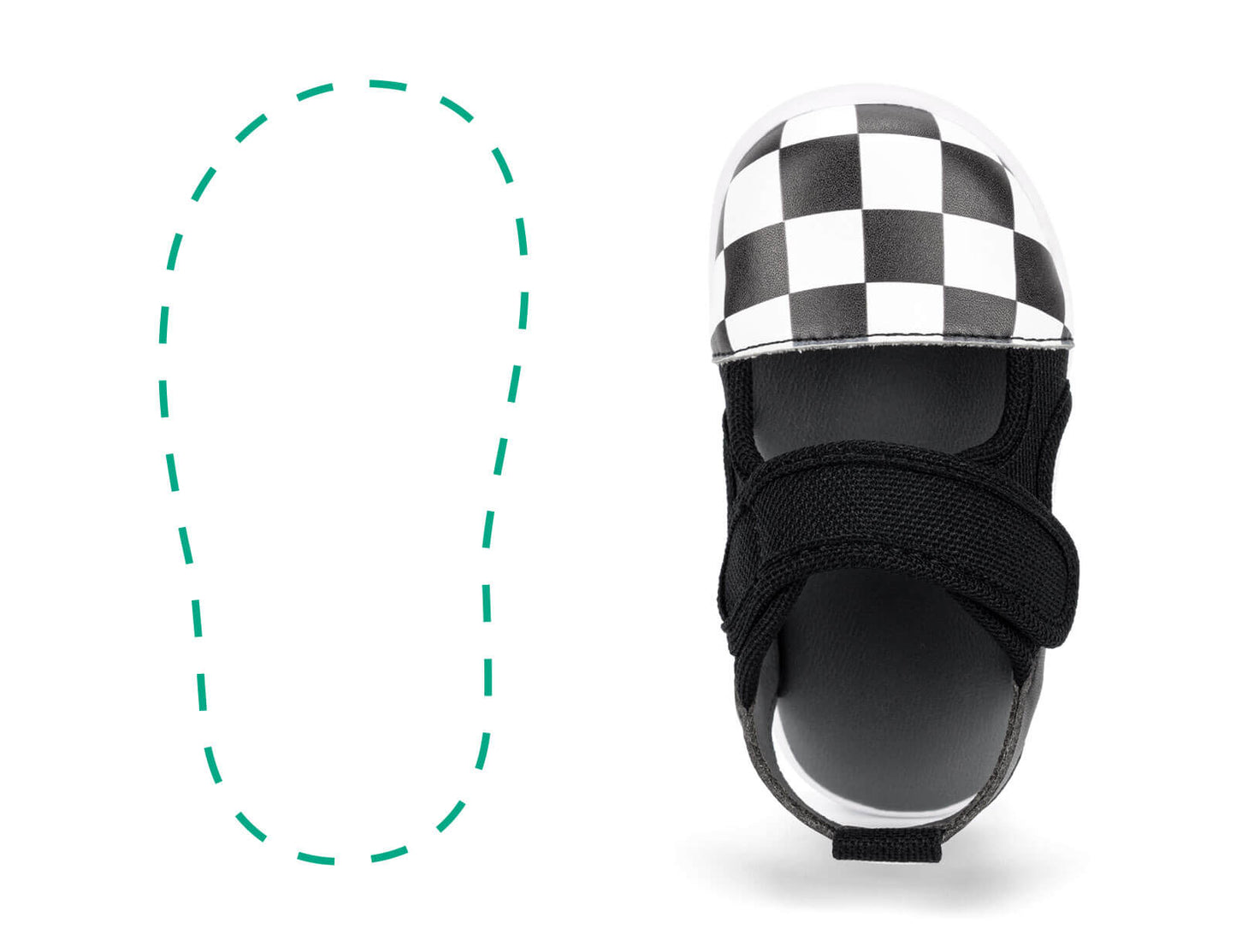 
                  
                    Checkered Single Squeakerless Toddler Sandals | Black/White
                  
                