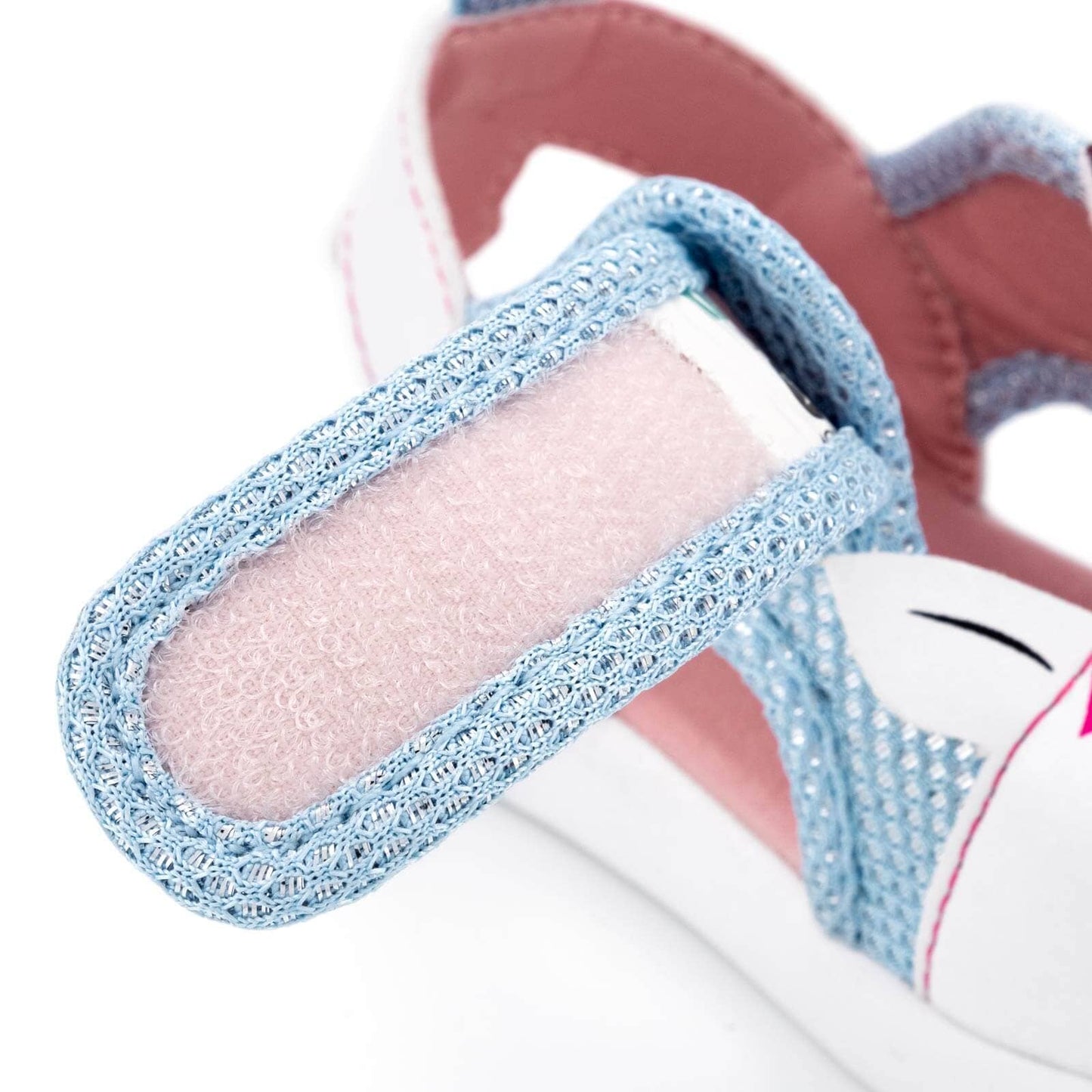 Unicorn Squeaky Toddler Sandals | White/Sparkly Blue Squeaky Sandals ikiki® Shoes