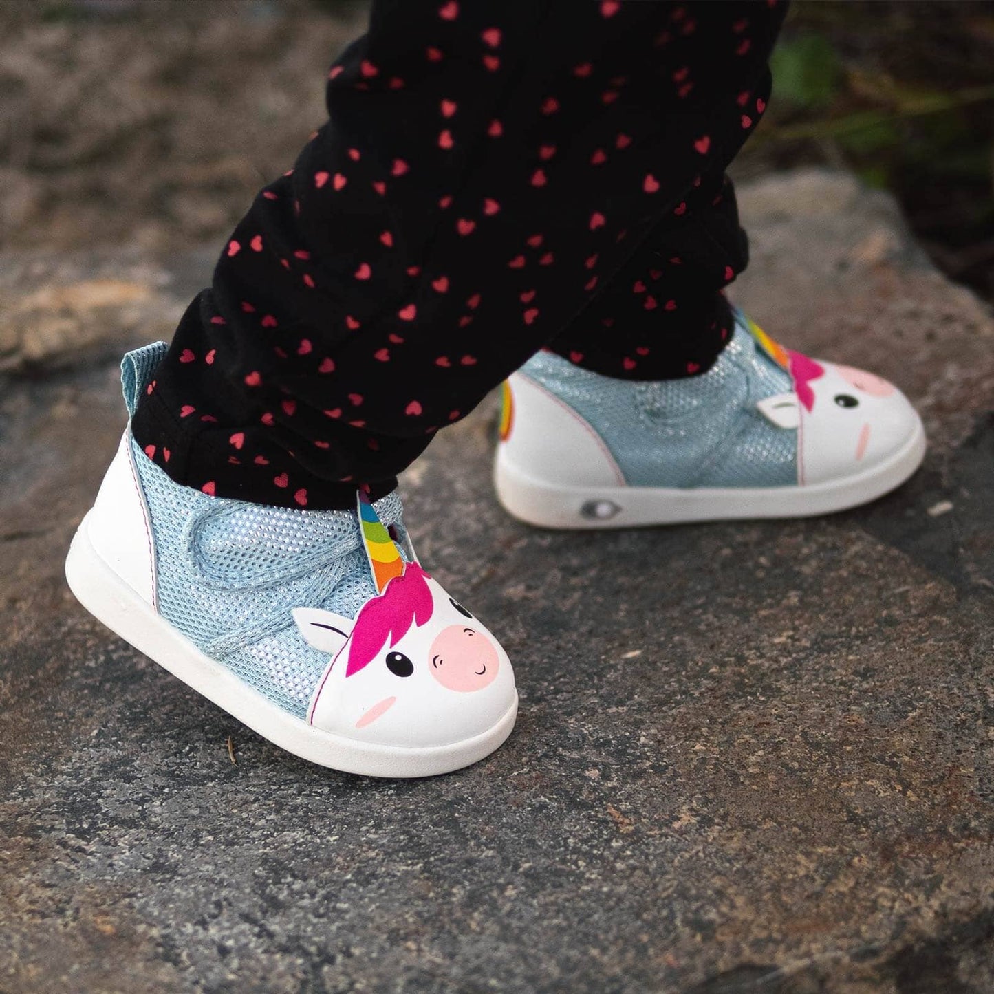 Unicorn Squeaky Toddler Shoes | White/Sparkly Blue Squeaky Shoes ikiki® Shoes