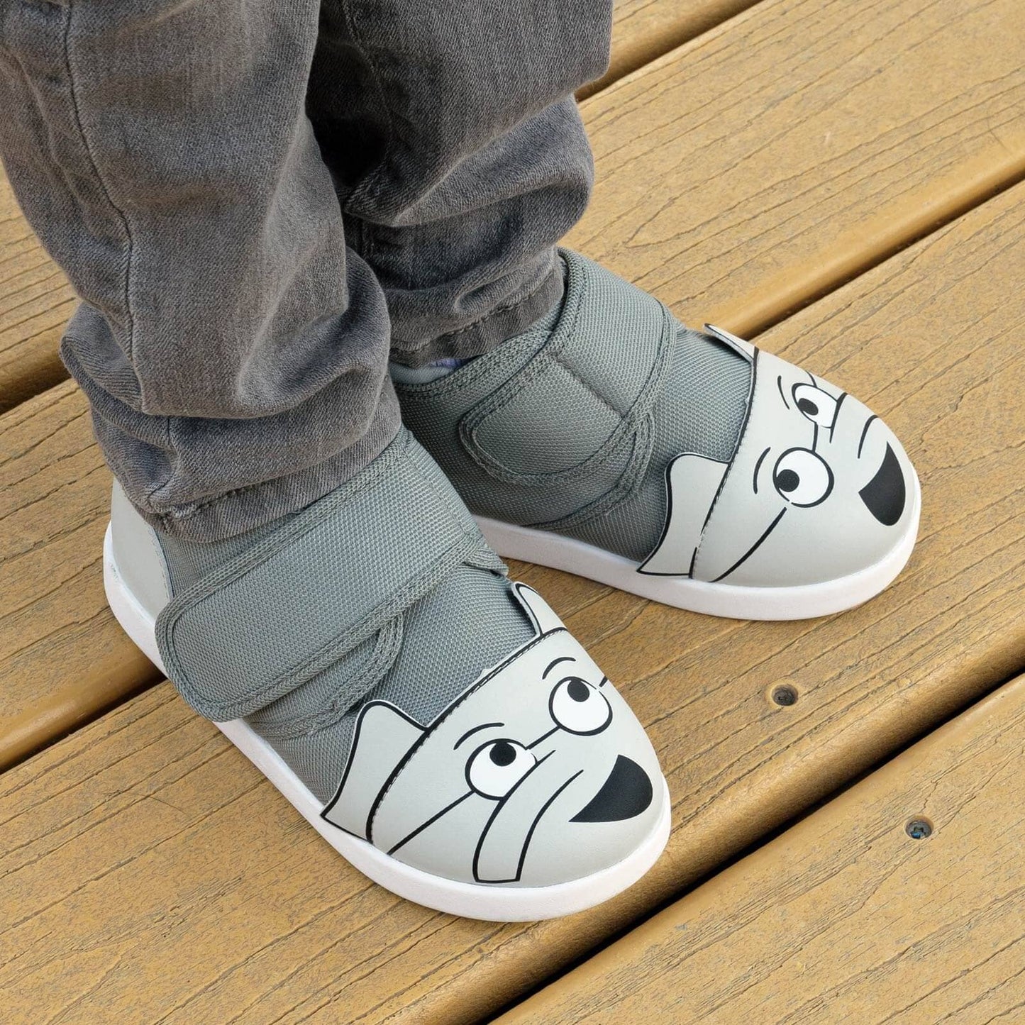 Mo Willems' Elephant Gerald Squeaky Toddler Shoes | Gray Squeaky Shoes ikiki® Shoes