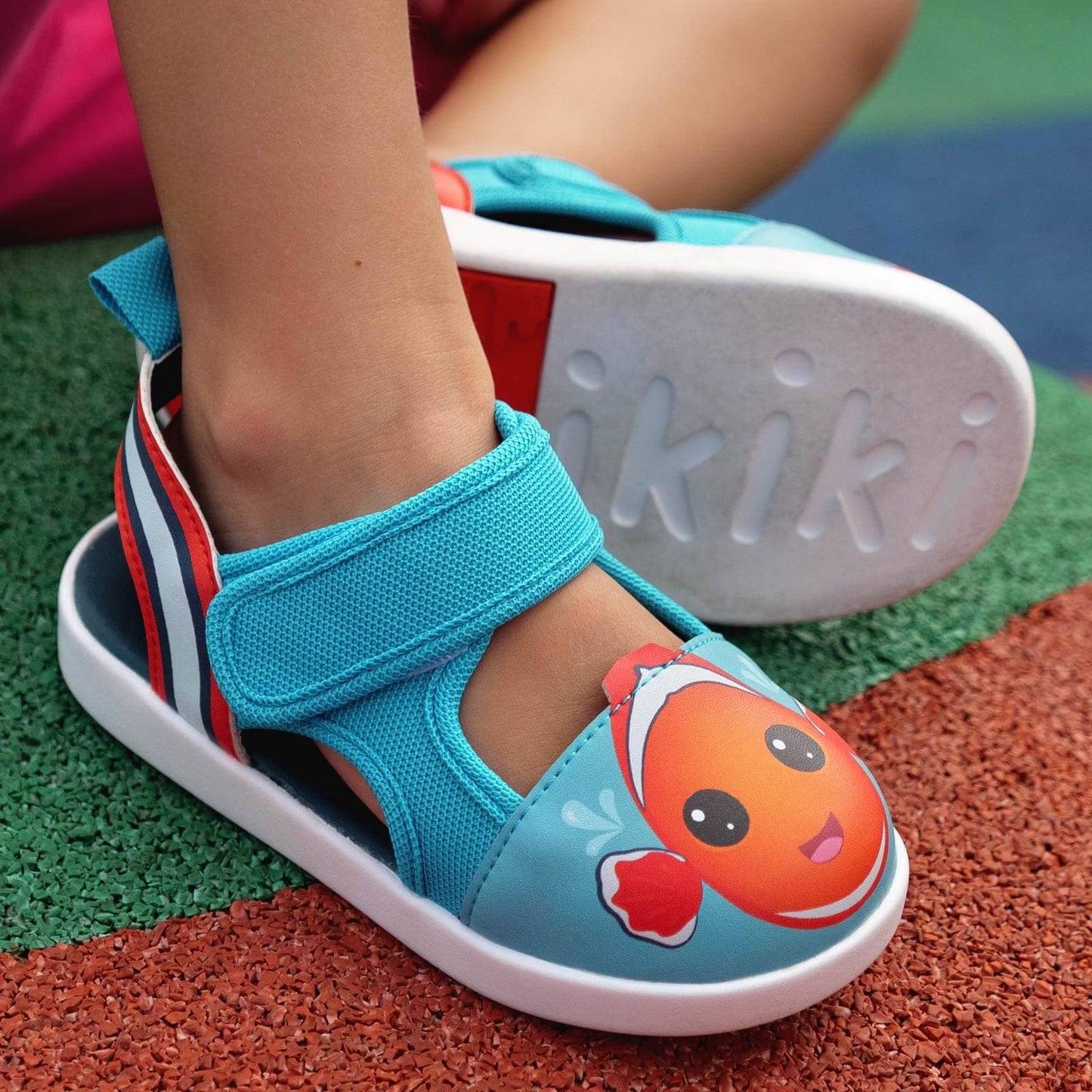 Clownfish Squeaky Toddler Sandals | Blue/Orange Squeaky Sandals ikiki® Shoes