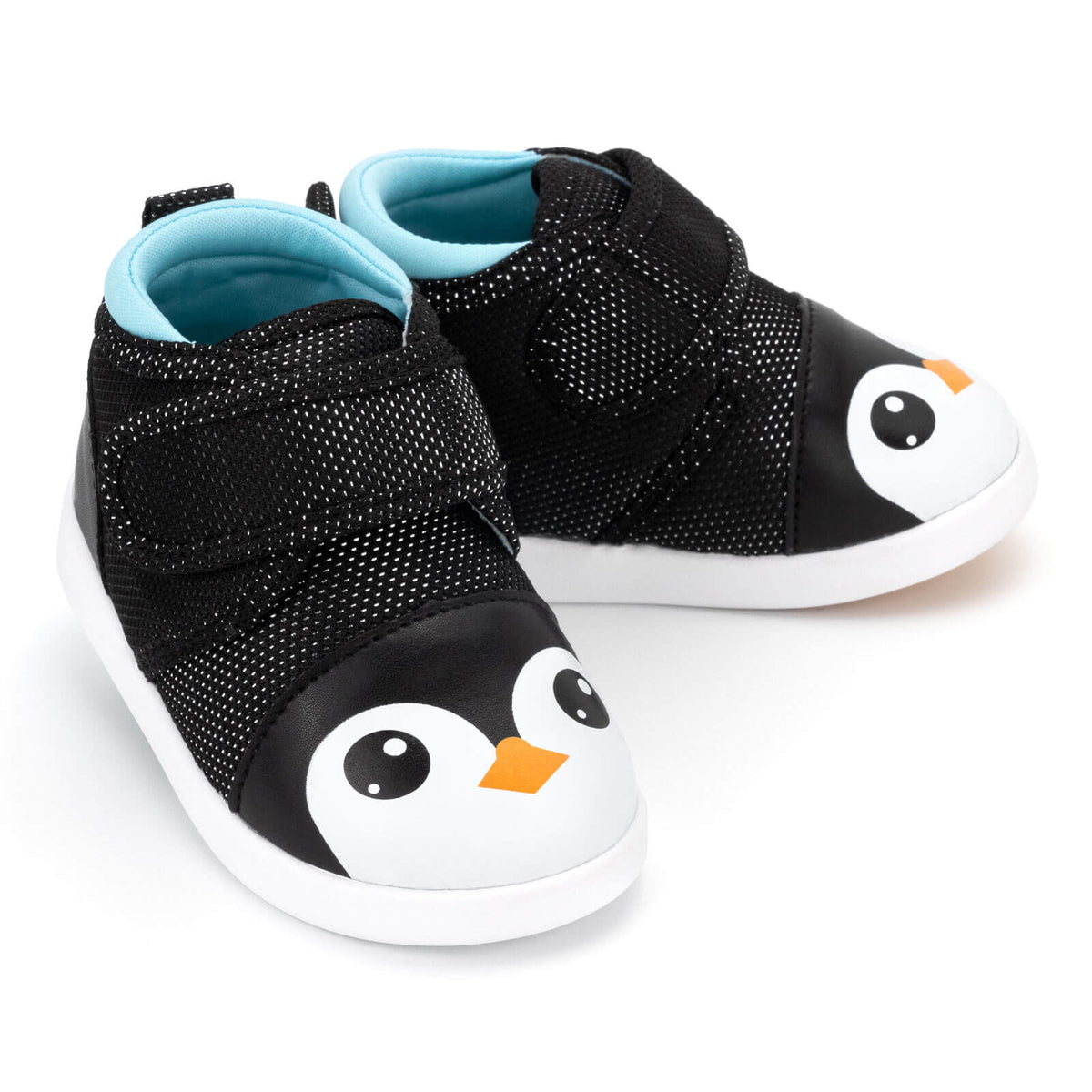 Penguin Squeaky Toddler Shoes Sparkly Black