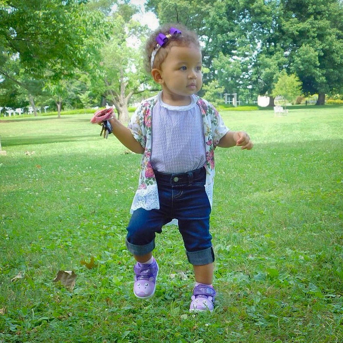 Hippo Squeaky Toddler Shoes | Sparkly Purple Squeaky Shoes ikiki® Shoes