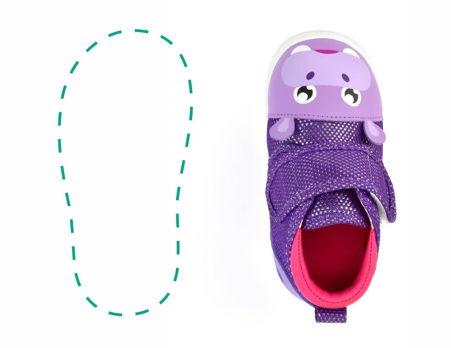 Hippo Squeaky Single Shoes | Sparkly Purple Shoes ikiki® Shoes 3 Purple Right Shoe Only