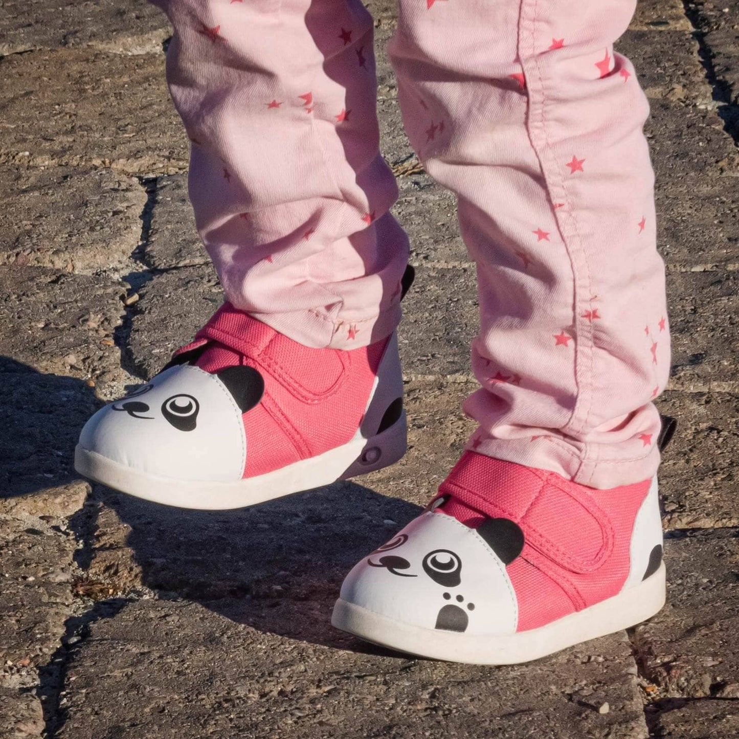 Panda Bear Squeaky Toddler Shoes | Dark Pink Squeaky Shoes ikiki® Shoes