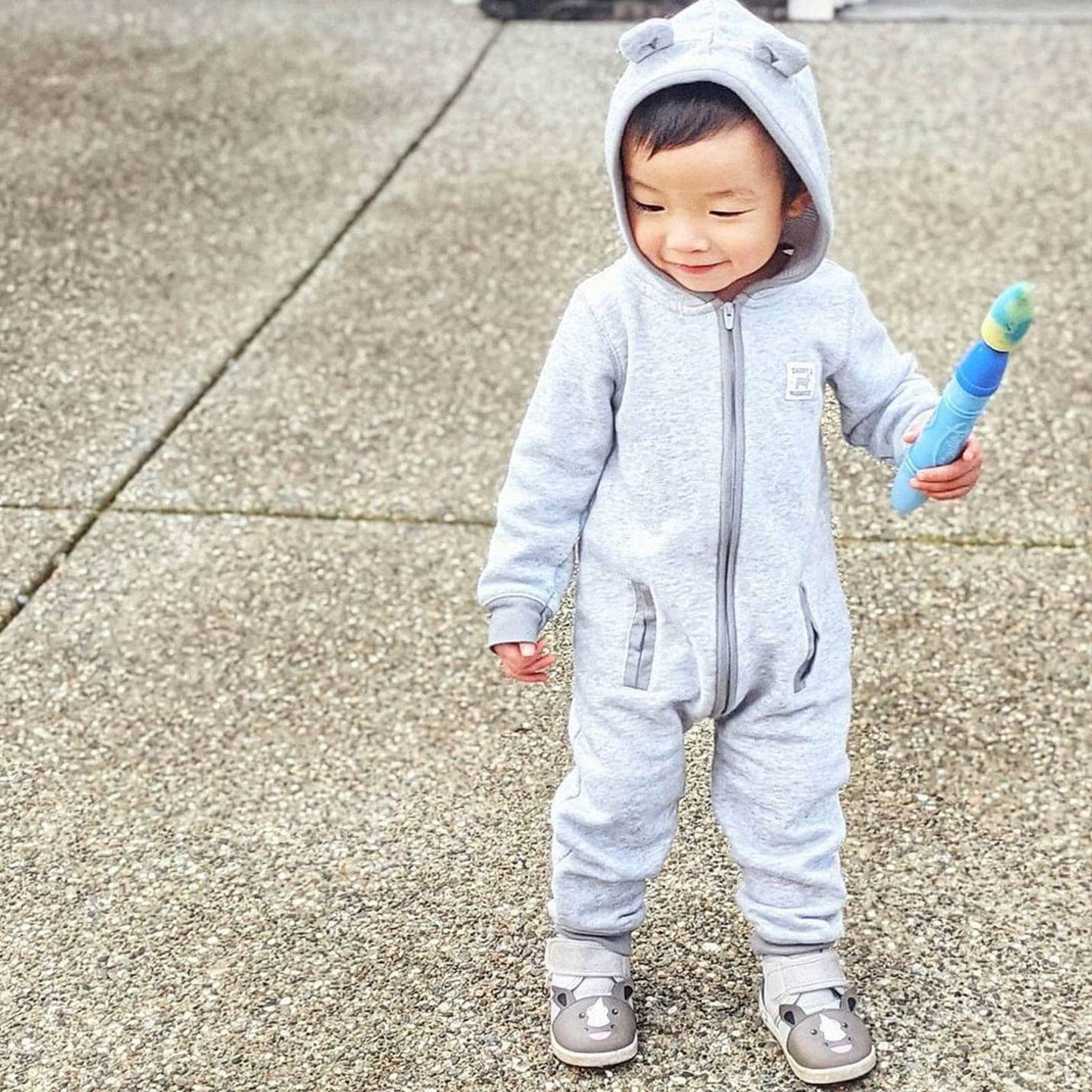 Rhino Squeaky Toddler Shoes | Gray Squeaky Shoes ikiki® Shoes