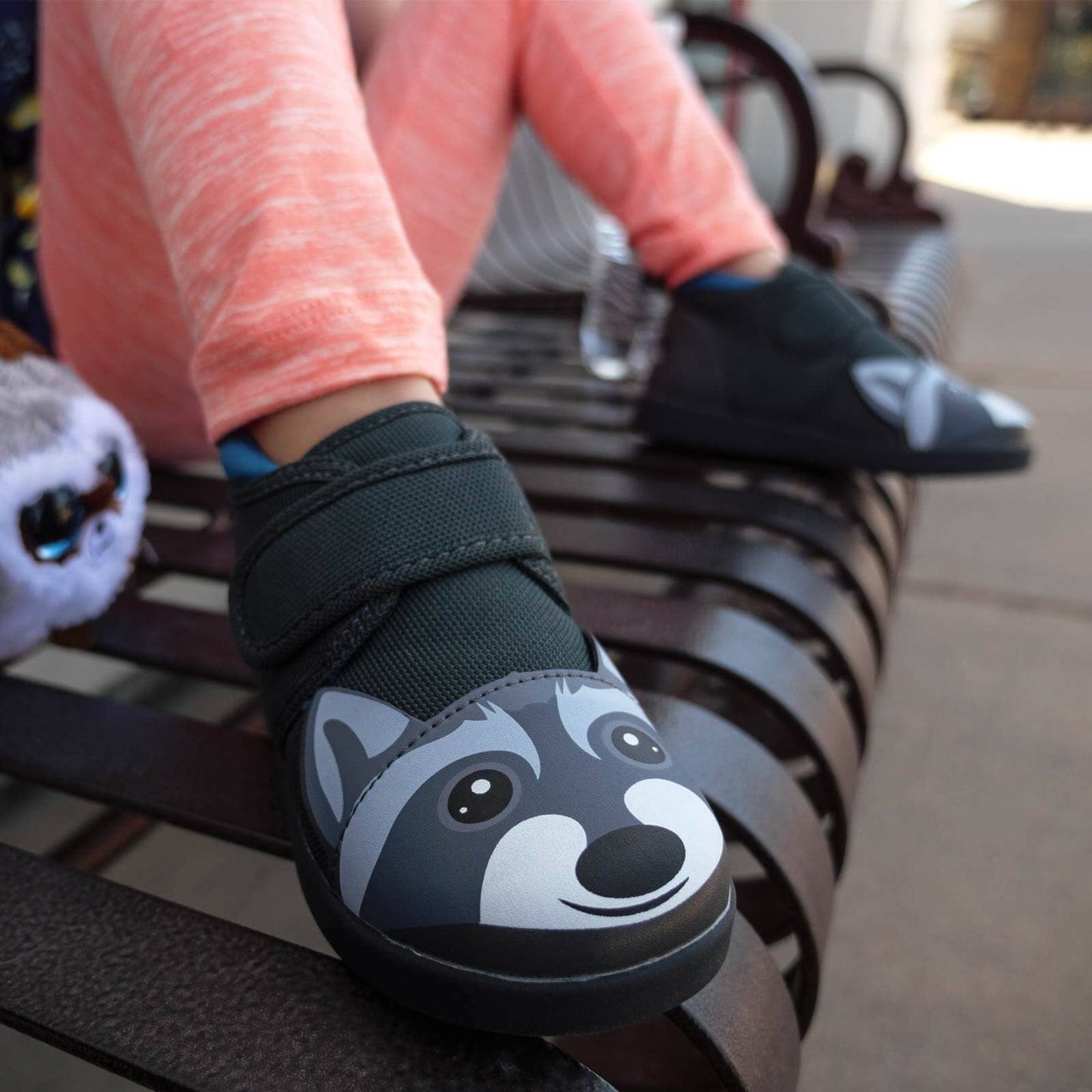 Raccoon Squeakerless Toddler Shoes | Gray Squeakerless Shoes ikiki® Shoes