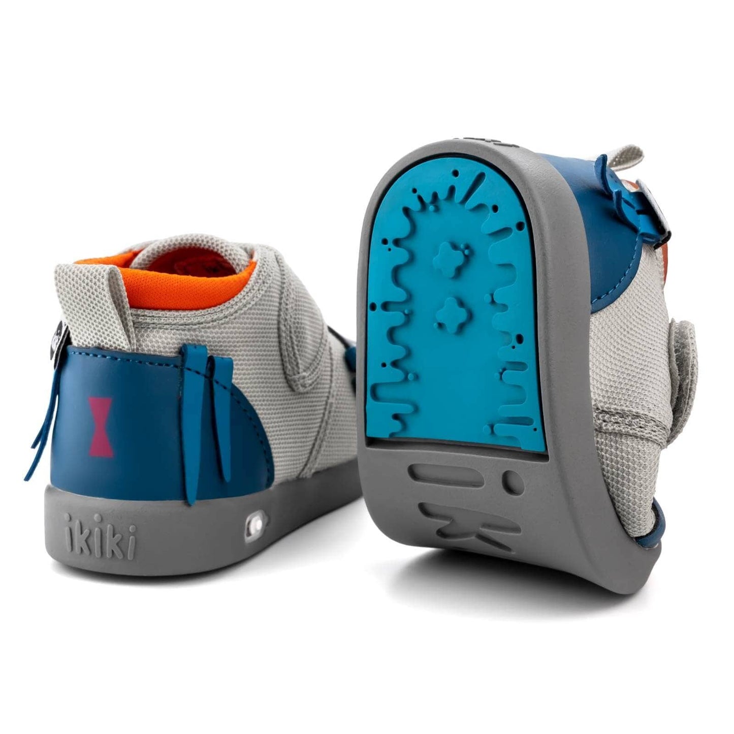 Spider Squeaky Toddler Shoes | Blue/Gray Squeaky Shoes ikiki® Shoes