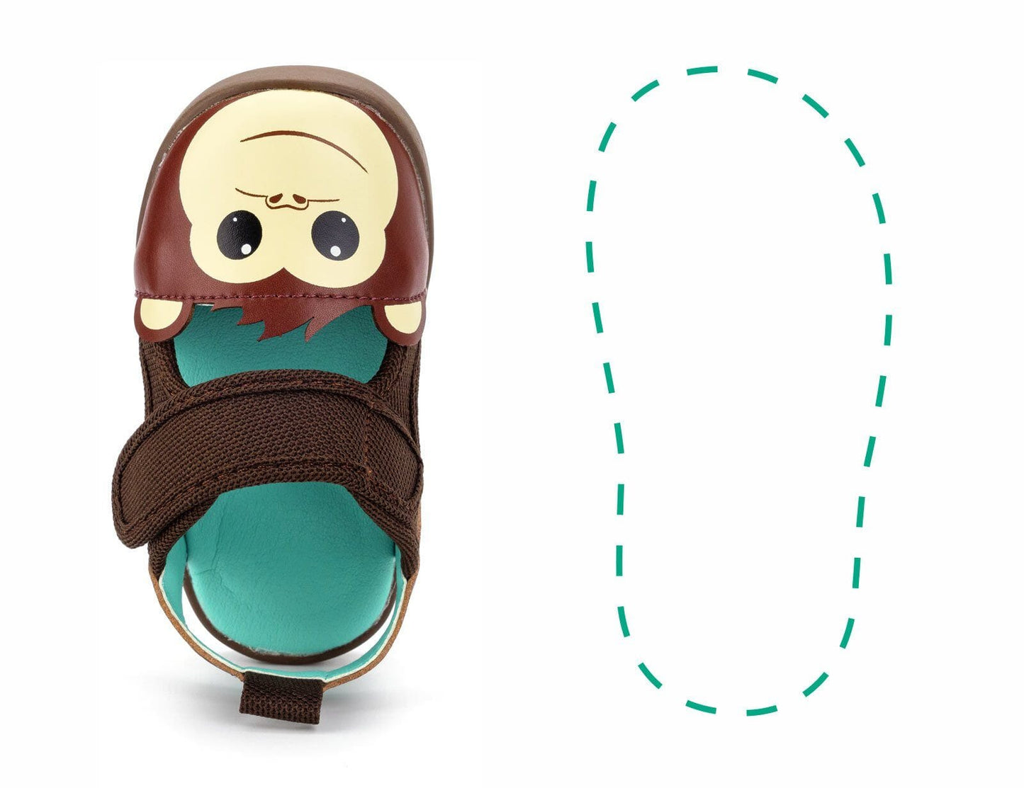 Monkey Squeaky Single Sandals | Brown Shoes ikiki® Shoes Size 3 Brown Left