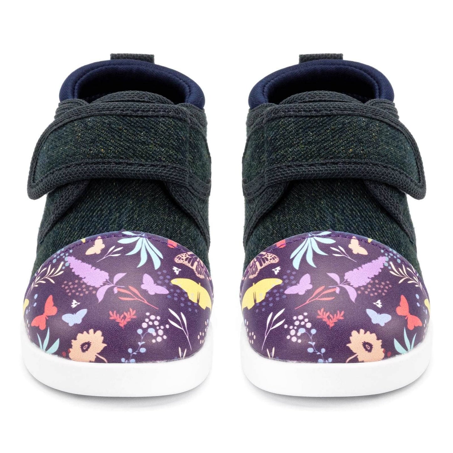 Butterfly Daydream Squeakerless Toddler Shoes | Purple/Denim Squeakerless Shoes ikiki® Shoes 