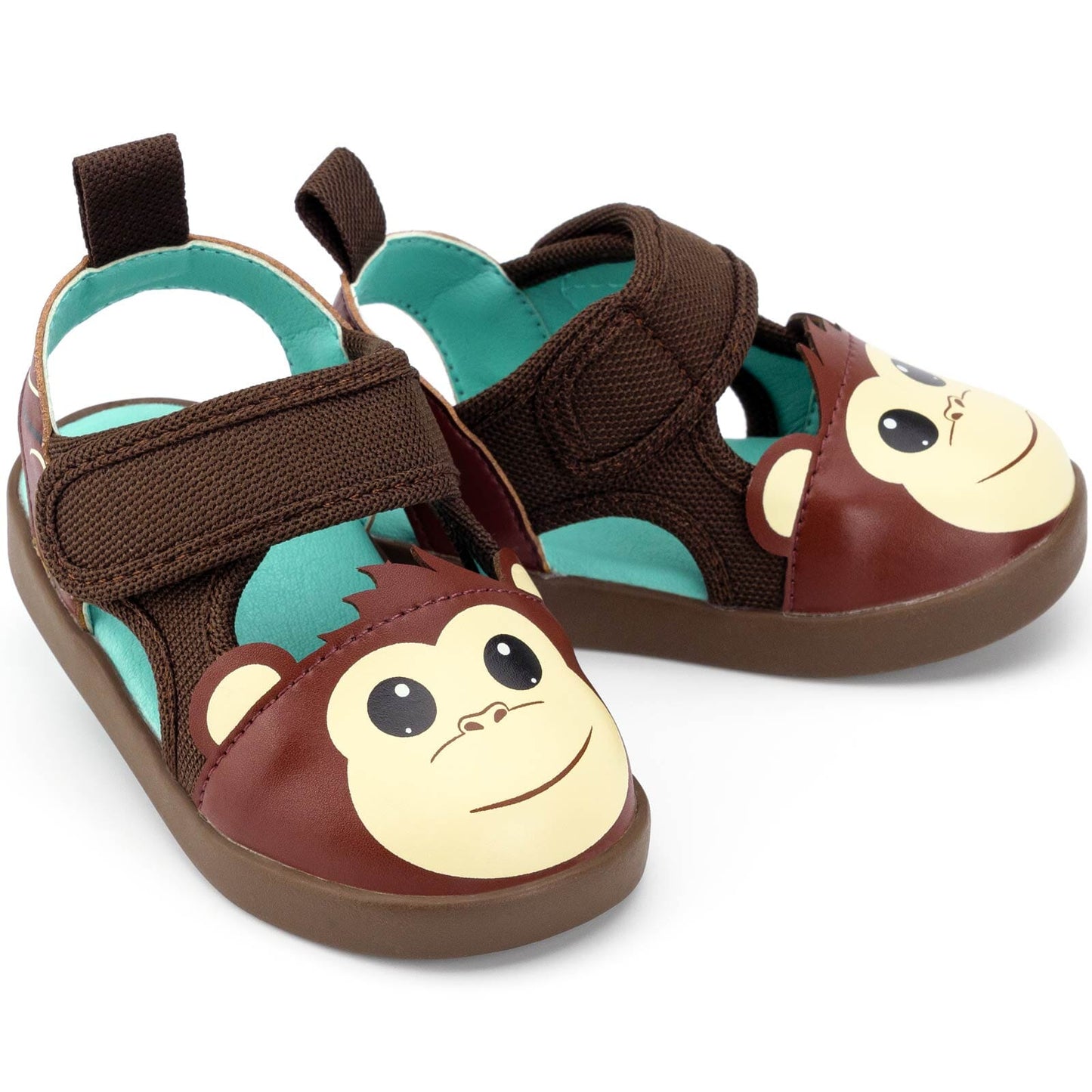 Monkey Squeaky Toddler Sandals | Brown Squeaky Sandals ikiki® Shoes Size 3 