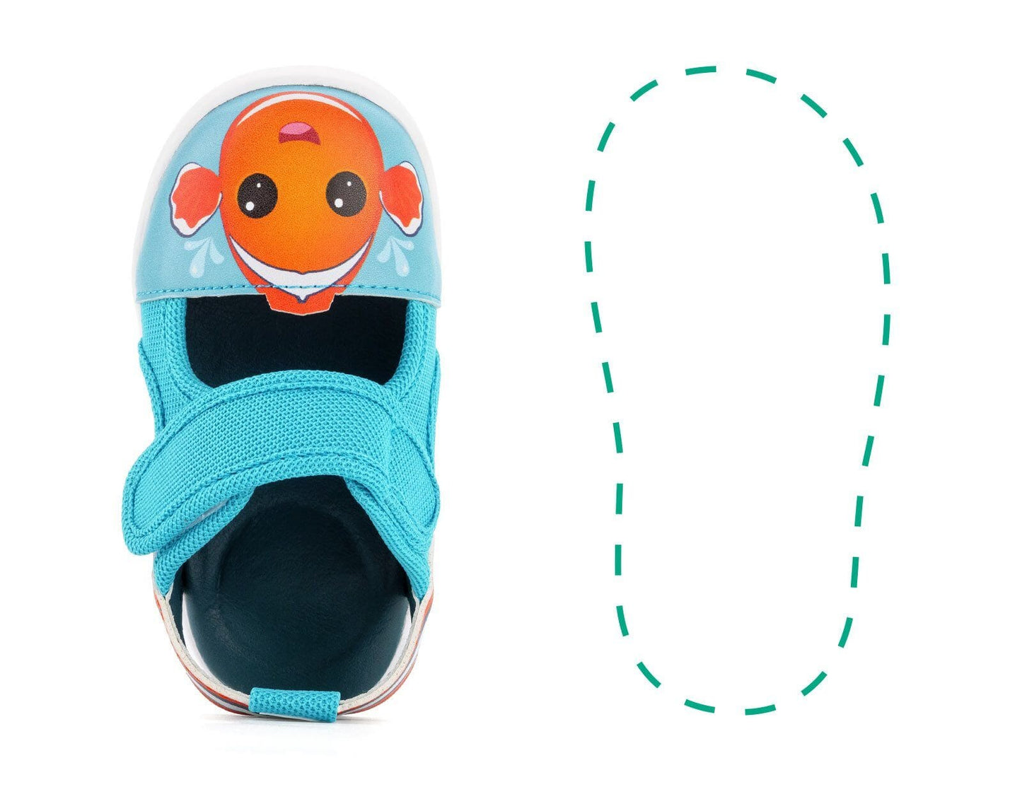 Clownfish Squeaky Single Sandals | Blue/Orange Shoes ikiki® Shoes Size 3 Blue Left