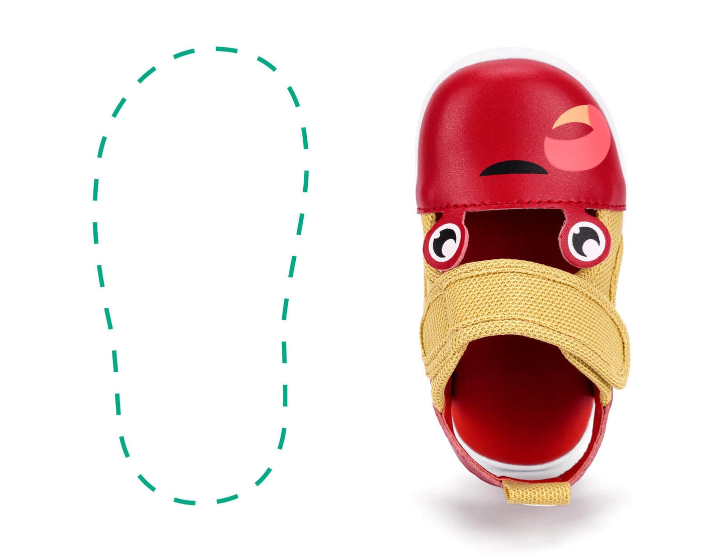 Crab Single Squeakerless Toddler Sandals | Red/Tan Squeakerless Sandals ikiki® Shoes Size 4 Right Sandal Only 