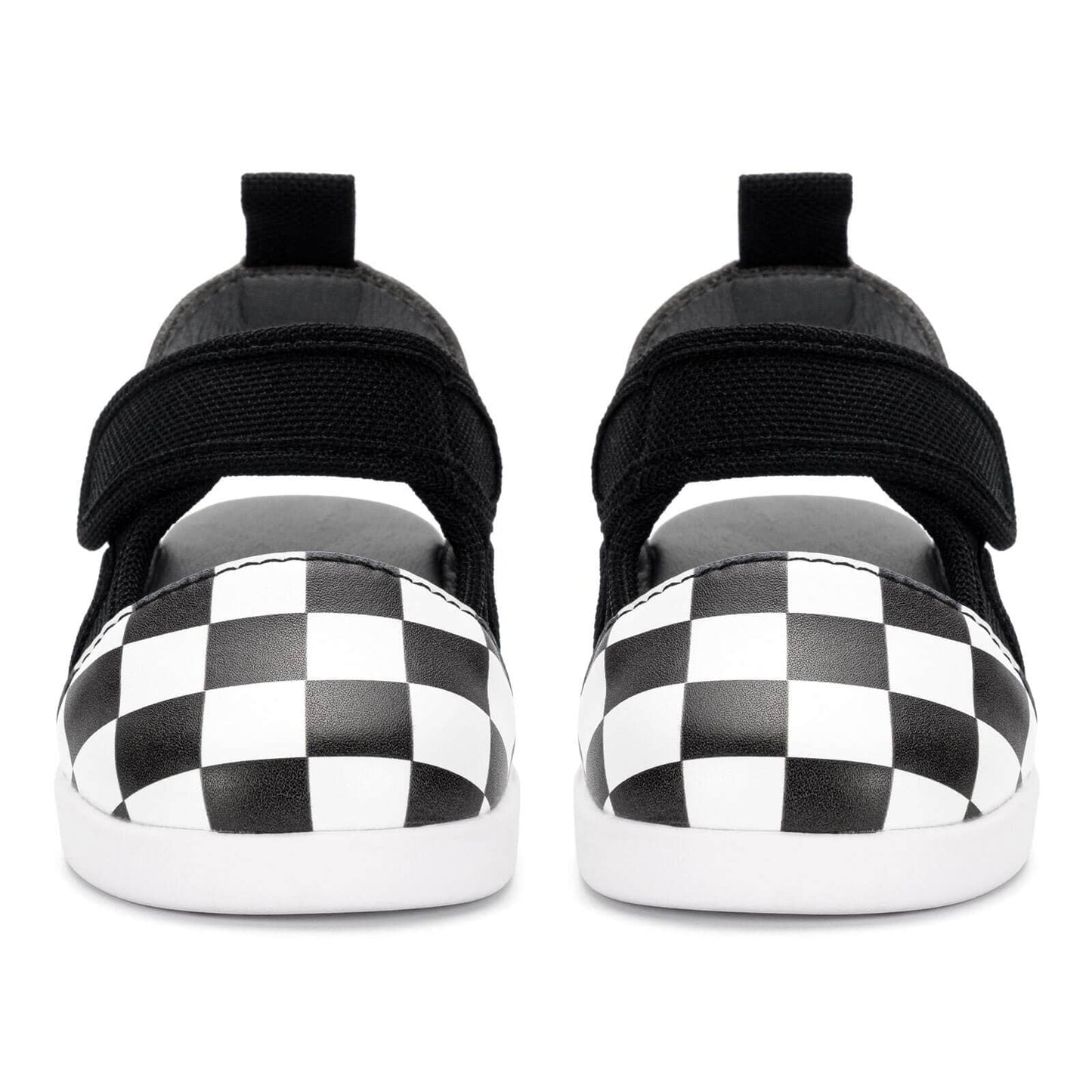 Checkered Squeakerless Toddler Sandals | Black/White Squeakerless Sandals ikiki® Shoes 