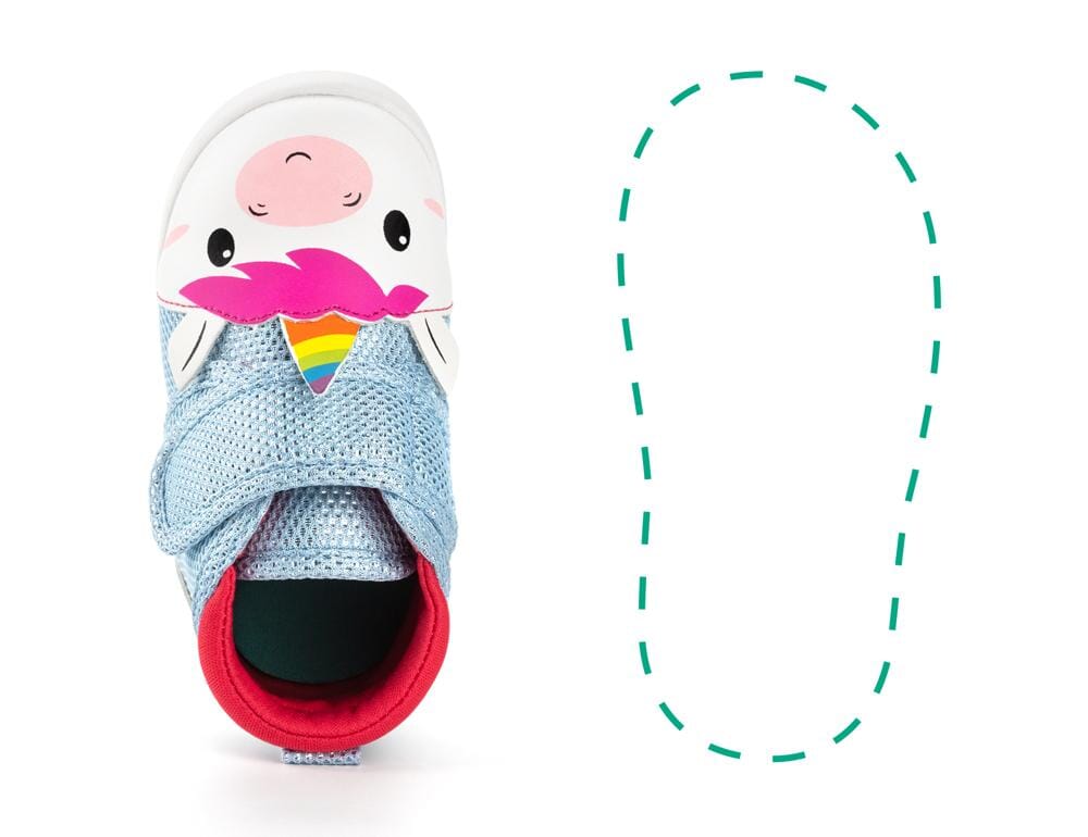 Unicorn Squeaky Single Shoes | White/Sparkly Blue ikiki® Shoes Size 3 Left Shoe Only 