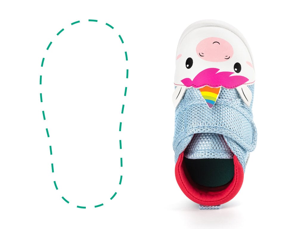 Unicorn Squeaky Single Shoes | White/Sparkly Blue ikiki® Shoes Size 3 Right Shoe Only 