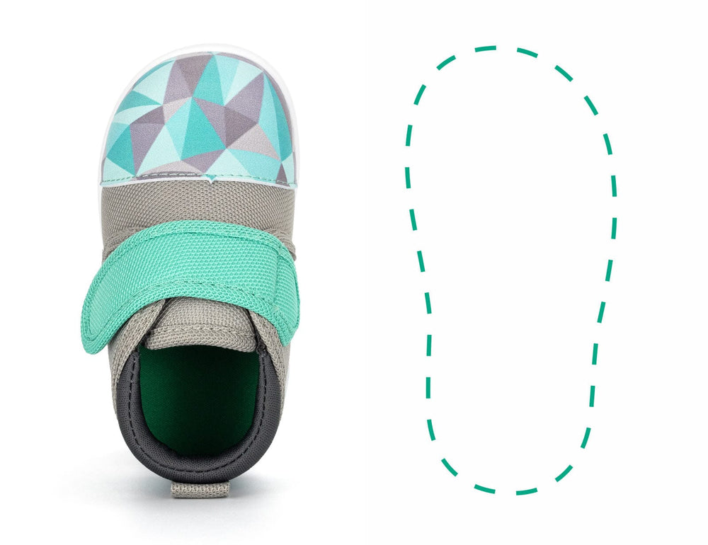 Glacial Refraction Squeakerless Single Shoes | Teal/Gray ikiki® Shoes 3 Teal Left Shoe Only