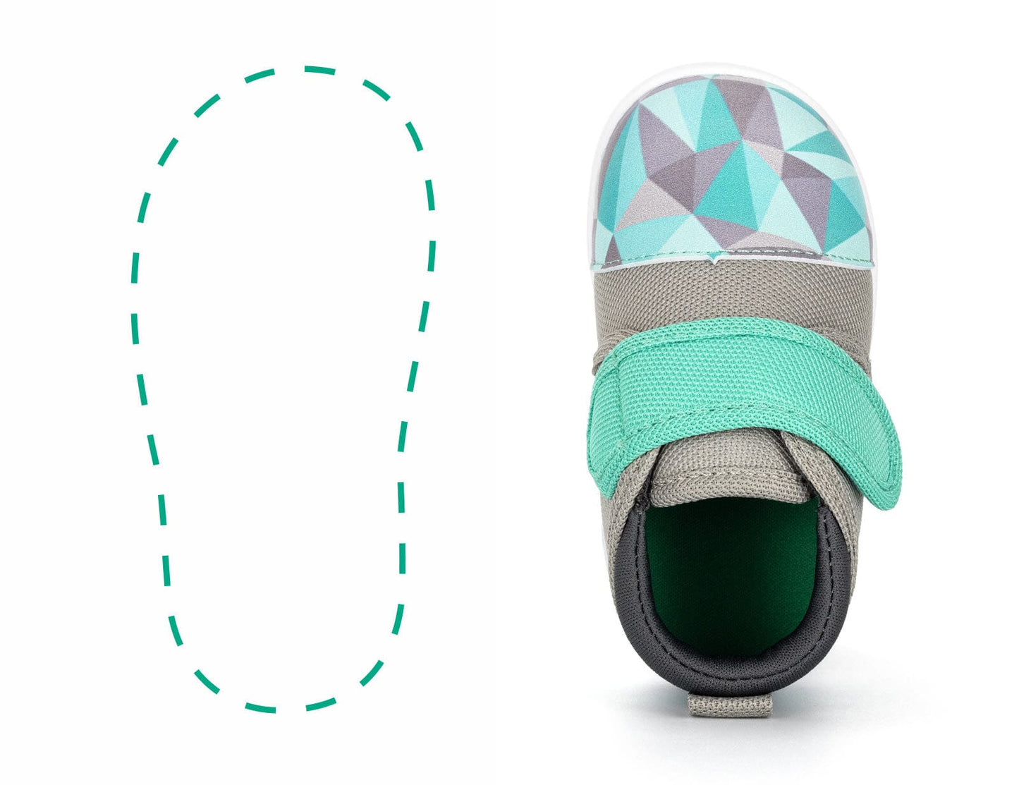 Glacial Refraction Squeakerless Single Shoes | Teal/Gray ikiki® Shoes 3 Teal Right Shoe Only