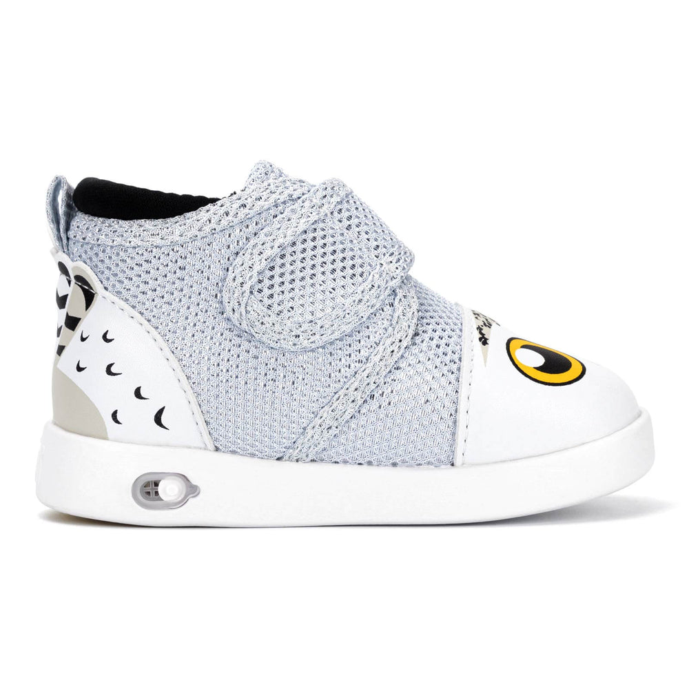 Snowy Owl Squeaky Toddler Shoes | Sparkly White