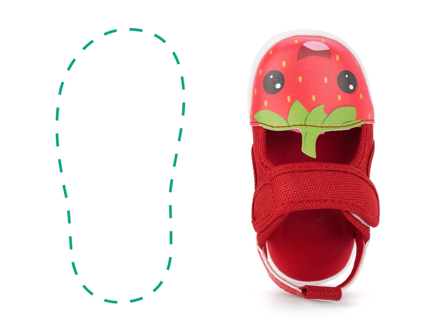 Strawberry Squeaky Single Sandals | Red Shoes ikiki® Shoes Size 3 Red Right Shoe Only