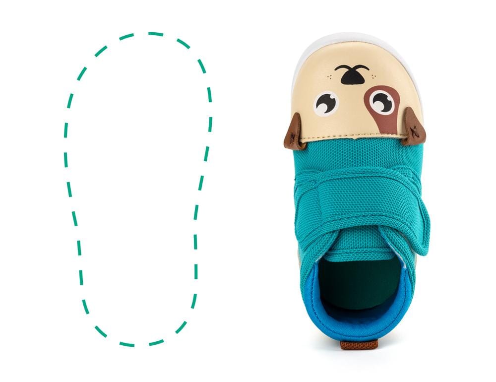 Puppy Squeaky Single Shoes | Teal ikiki® Shoes 3 Blue Right Shoe Only