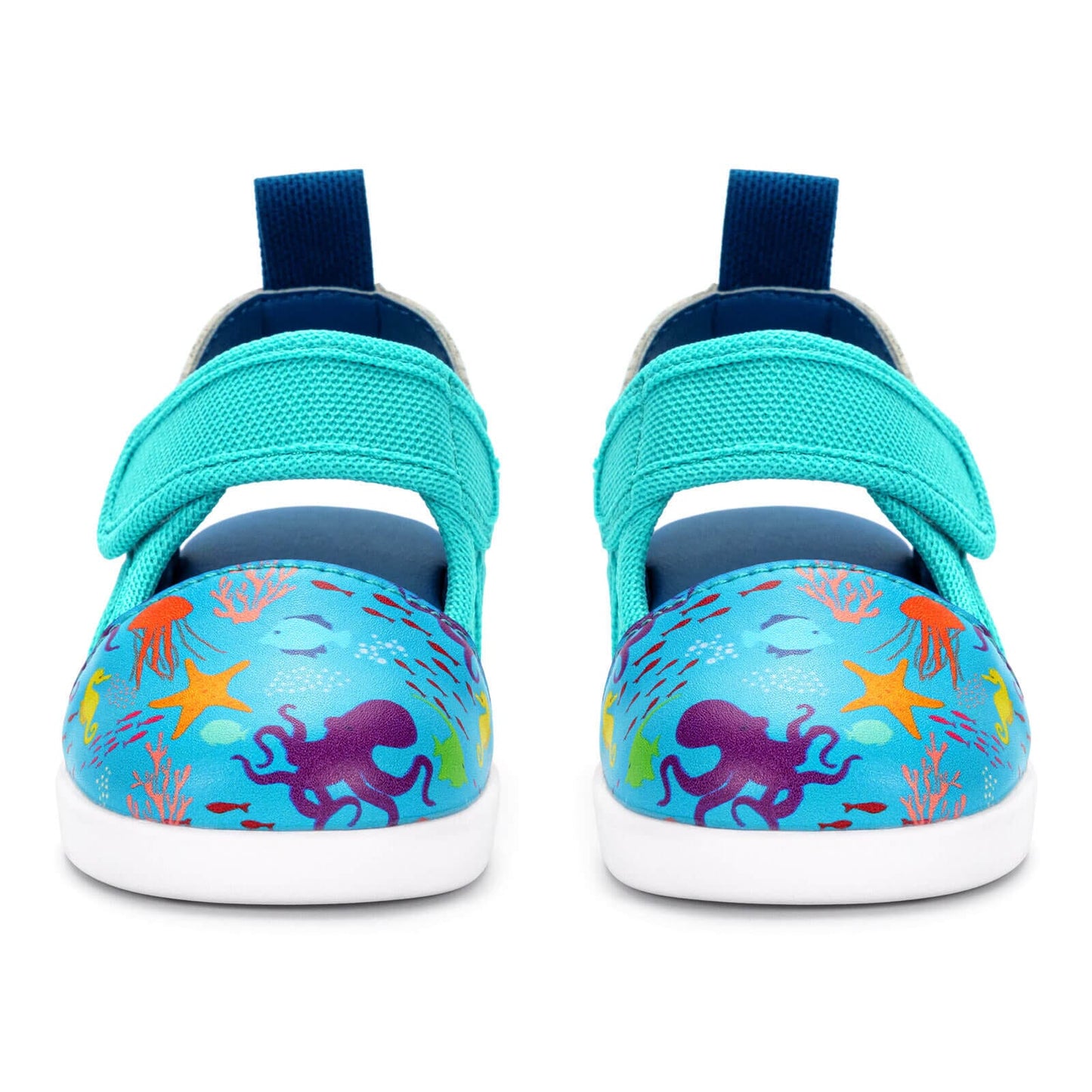 Secret Seascape Squeakerless Toddler Sandals | Blue Squeakerless Sandals ikiki® Shoes 