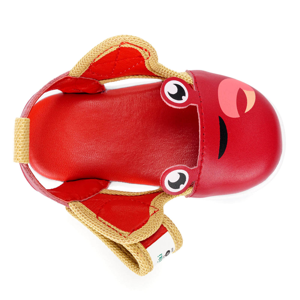 
                  
                    Crab Squeakerless Toddler Sandals  | Red/Tan
                  
                