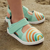 Vintage Rainbow Squeakerless Toddler Sandals | Teal