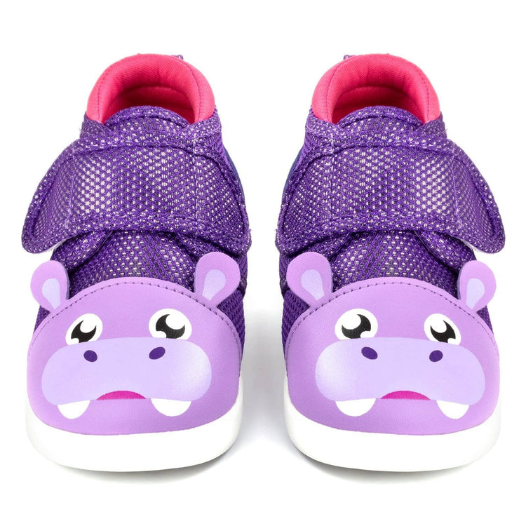 Squeaky Toddler Shoes Sparkly Purple Hippo ikiki Shoes ikiki® Shoes