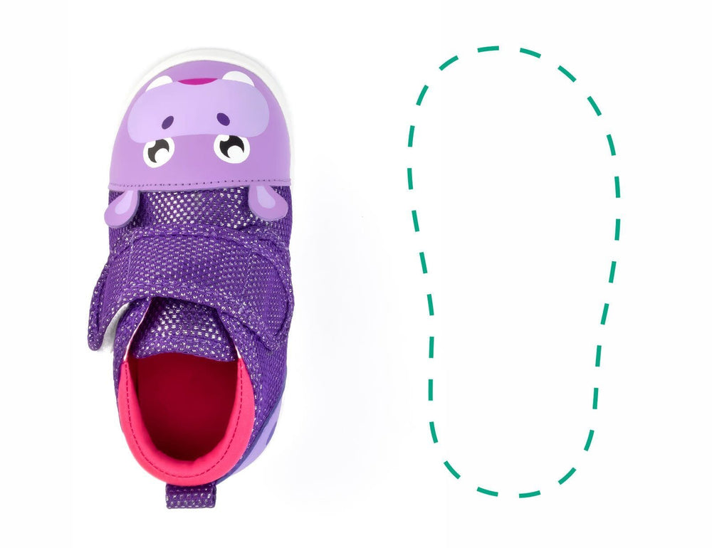 Hippo Squeaky Single Shoes | Sparkly Purple Shoes ikiki® Shoes 3 Purple Left Shoe Only