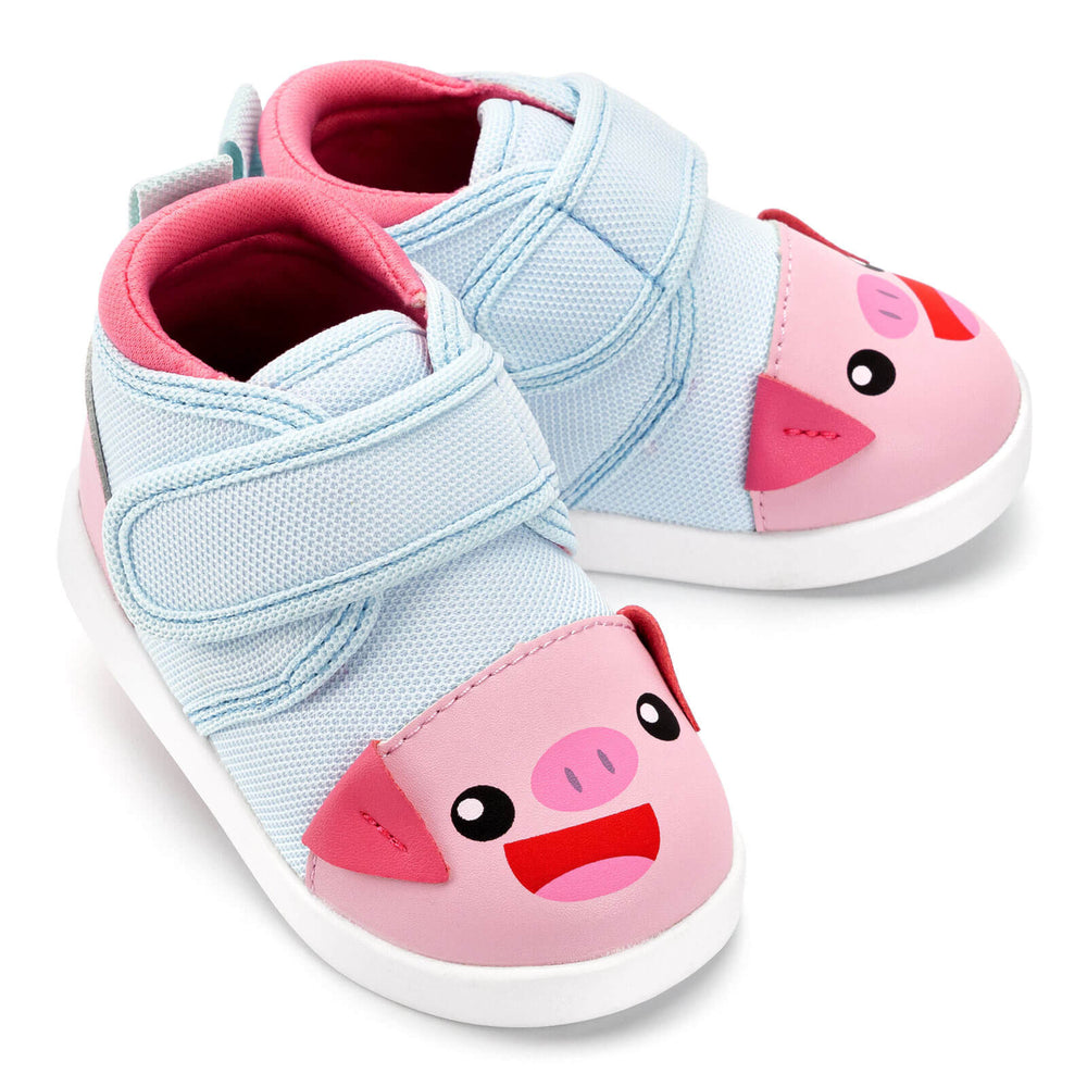 Cute Pig Squeaky Toddler Shoes  | Pink/Blue