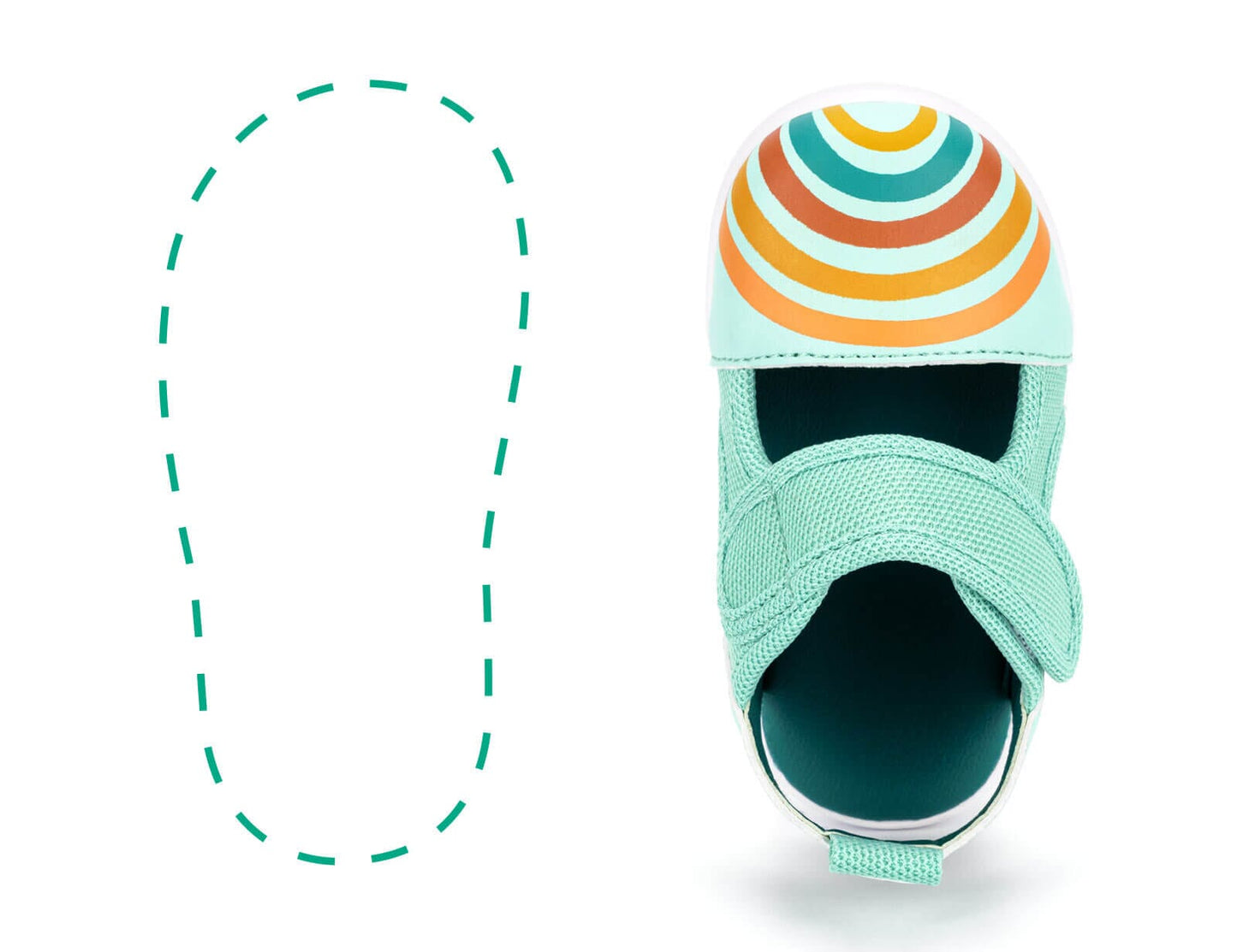 Vintage Rainbow Single Squeakerless Toddler Sandals | Teal Squeakerless Sandals ikiki® Shoes Size 4 Right Sandal Only 
