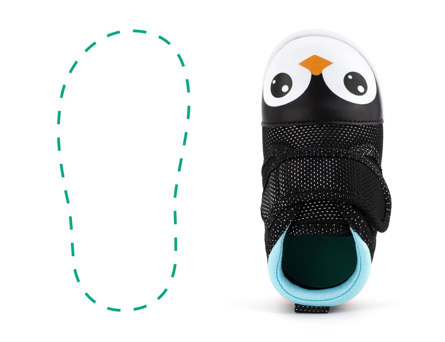 Penguin Squeaky Single Shoes | Sparkly Black ikiki® Shoes 3 Black Right Shoe Only