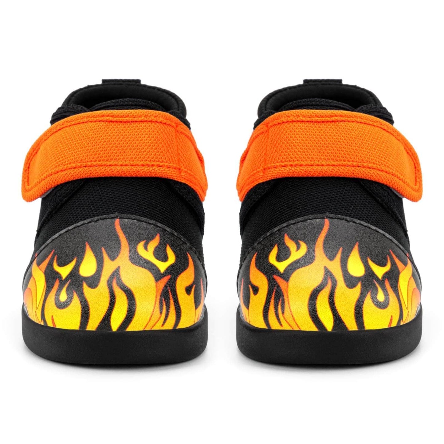 Scorching Hotrod Squeakerless Toddler Shoes | Black Flame Pattern Squeakerless Shoes ikiki® Shoes 