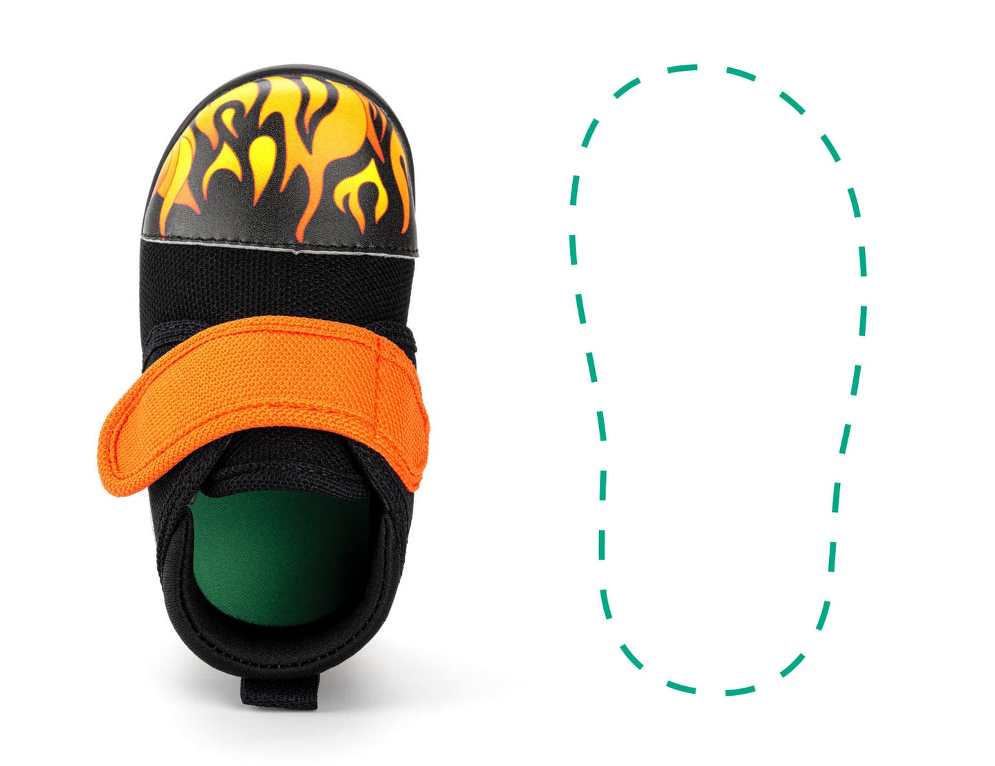 Scorching Hotrod Squeakerless Single Shoes | Black Flame Pattern ikiki® Shoes 3 Black Left Shoe Only
