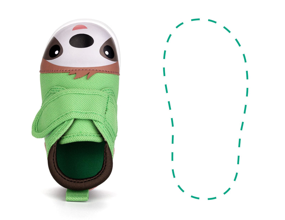 Sloth Squeaky Single Shoes | Green/Brown ikiki® Shoes 3 Green Left Shoe Only