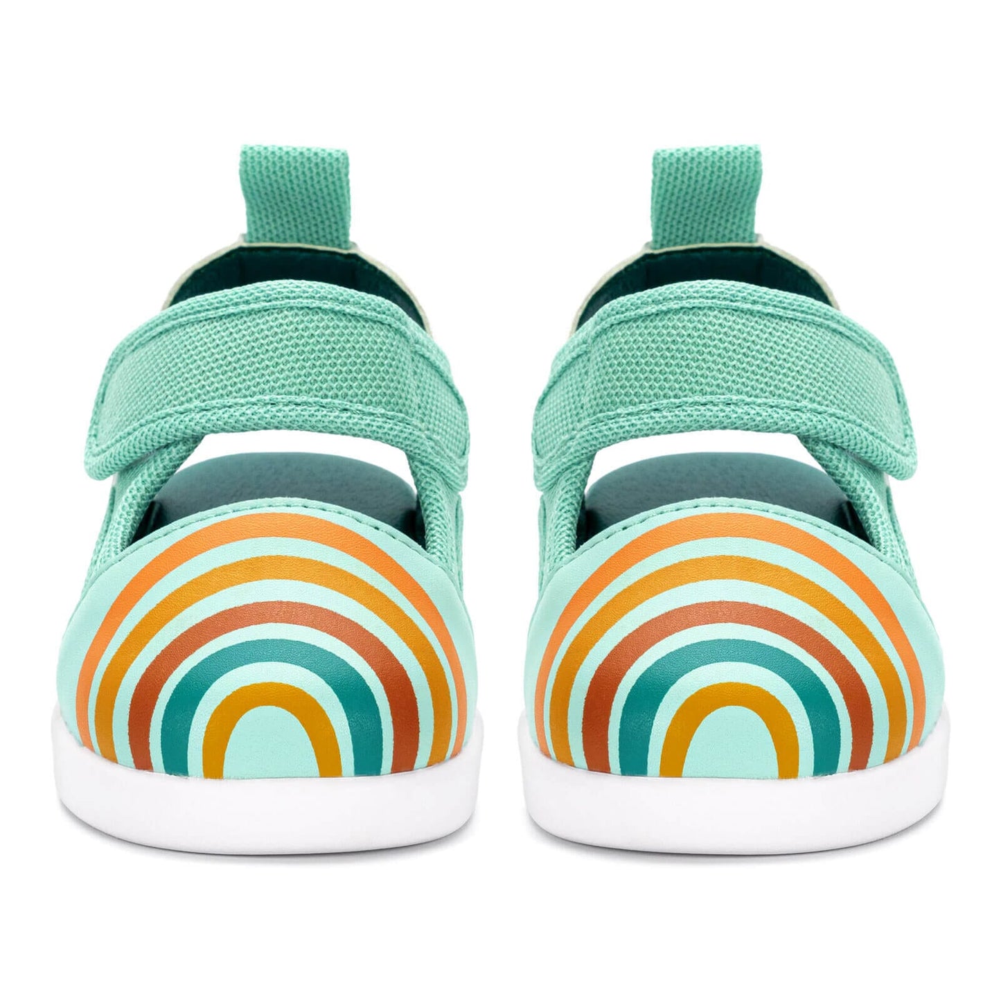 Vintage Rainbow Squeakerless Toddler Sandals | Teal Squeakerless Sandals ikiki® Shoes 