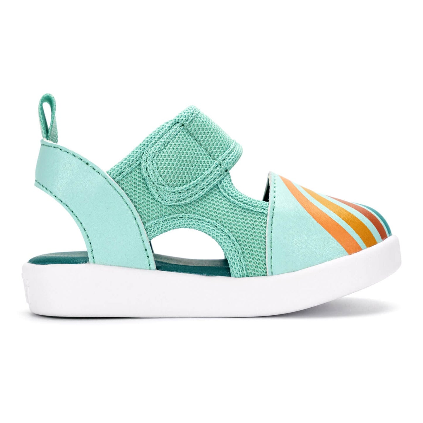 Vintage Rainbow Squeakerless Toddler Sandals | Teal Squeakerless Sandals ikiki® Shoes 
