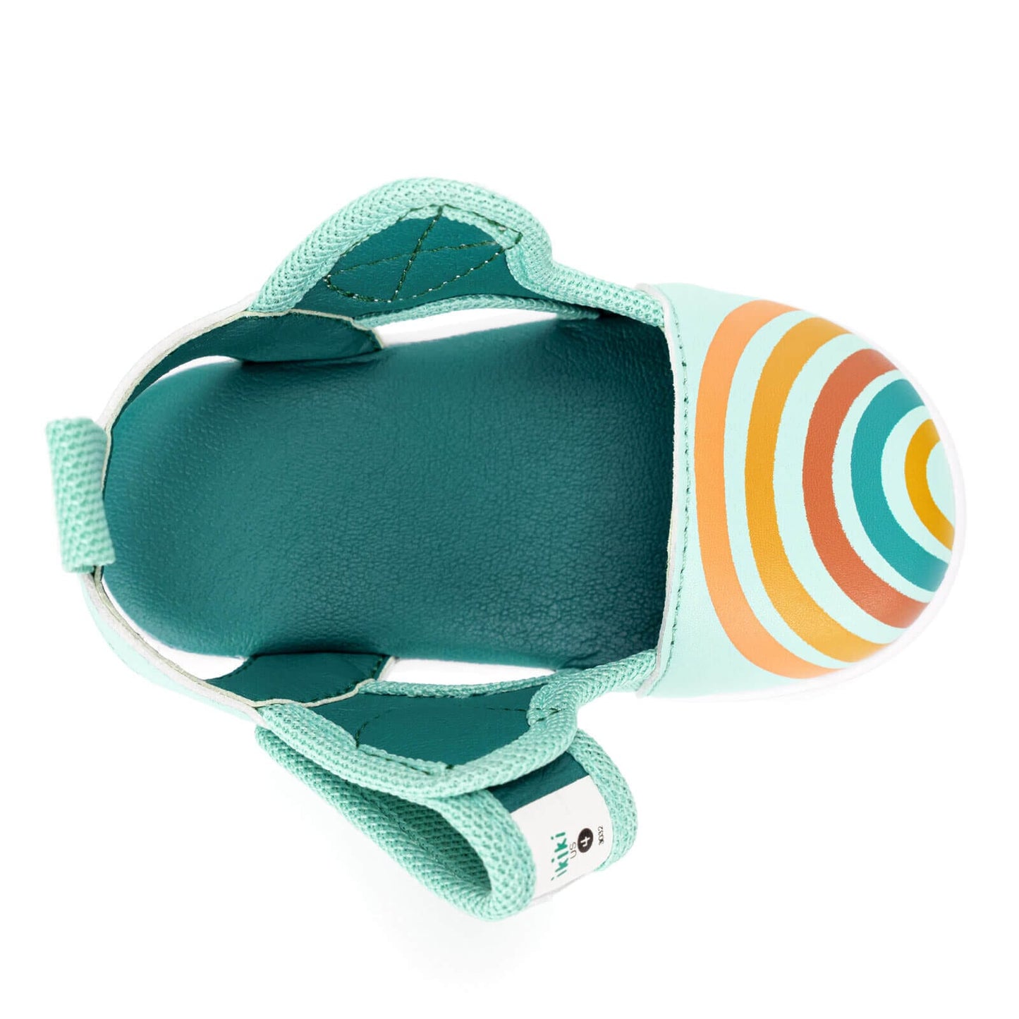 Vintage Rainbow Squeakerless Toddler Sandals | Teal Squeakerless Sandals ikiki® Shoes 