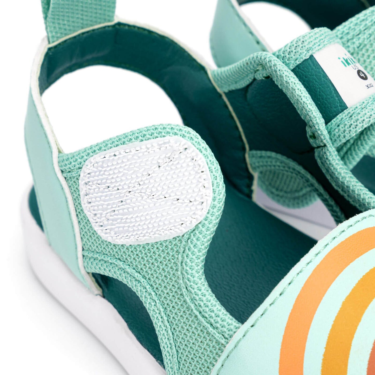 Vintage Rainbow Squeakerless Toddler Sandals | Teal Squeakerless Sandals ikiki® Shoes 