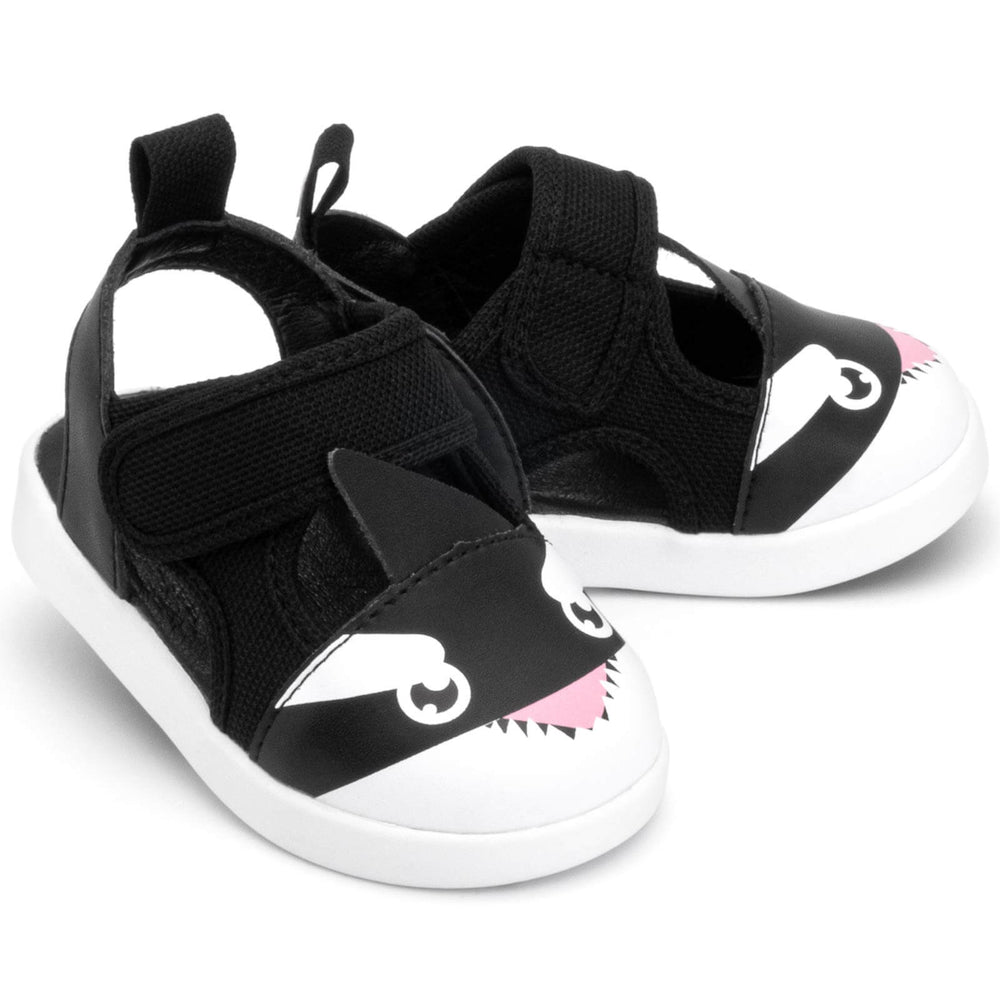 Killer Whale Squeaky Toddler Sandals | Black