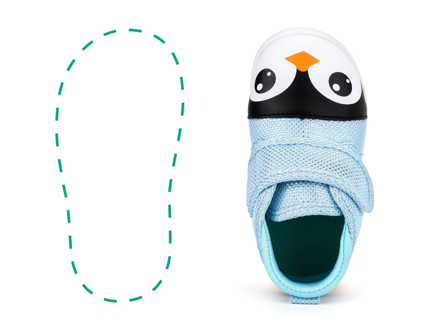 Penguin Squeaky Single Shoes | Sparkly Blue ikiki® Shoes 3 Blue Right Shoe Only