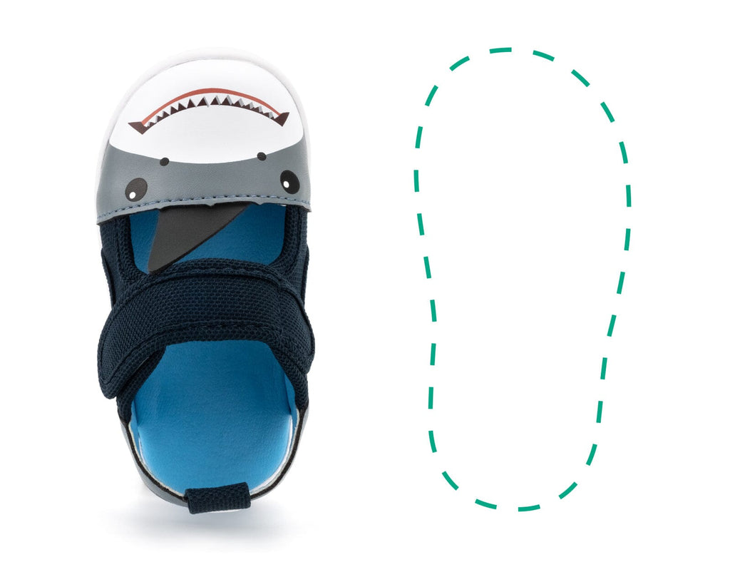 Shark Squeaky Single Sandals | Blue ikiki® Shoes 4 Blue Left